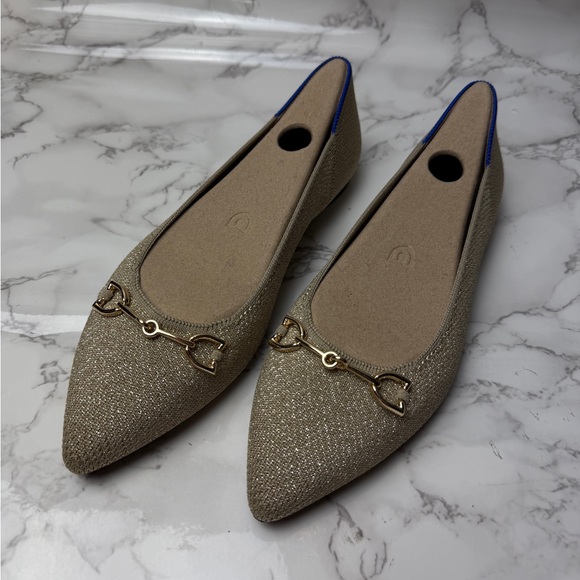 Rothy’s The Double Bit Point 2 Metallic Prosecco Women’s US Size 7 - Picture 3 of 13